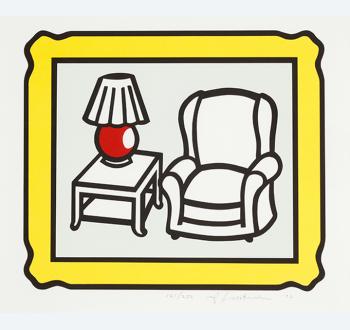 Roy Lichtenstein (1923-1997, American) <I>Red Lamp</I> 1992 Sold August 2023 for $36,818 (inc. BP) ©Estate of Roy Lichtenstein/Copyright Agency, 2024