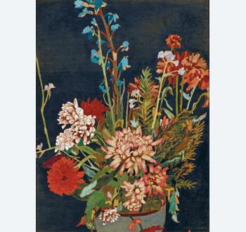 Cressida Campbell, born 1960 <I>Chrysanthemums</I> (also known as <I>Mixed Bunch</I>) 1984 Sold March 2023 for $112,909 (inc. BP) ©Cressida Campbell/Copyright Agency, 2024
