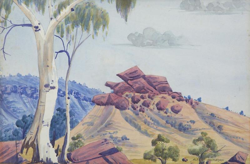 ALBERT NAMATJIRA - Untitled (Central Australian Landscape)