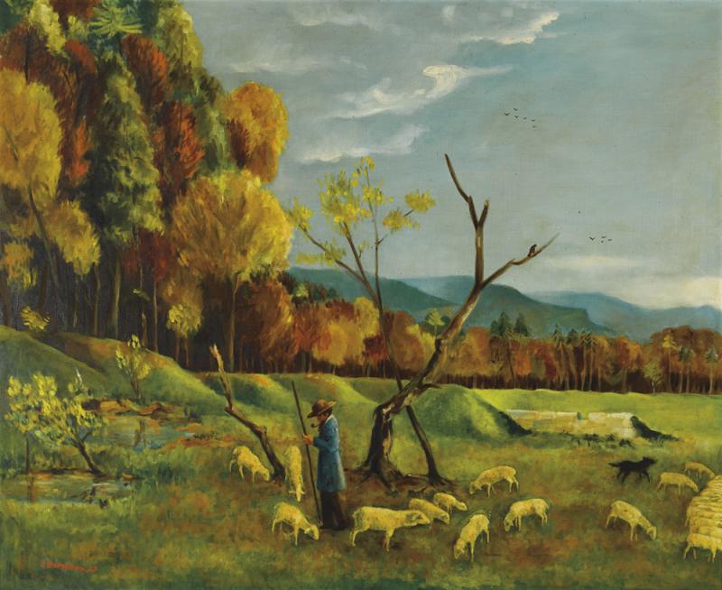 Sali Herman - Landscape with a Shepherd and his Flock