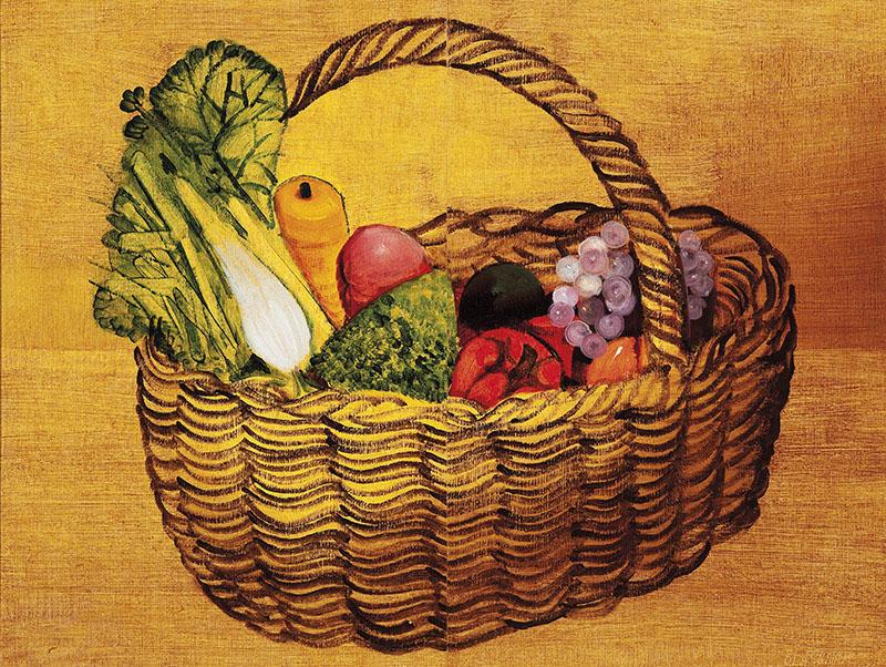 CHARLES BLACKMAN - Basket of Fruit and Vegetables