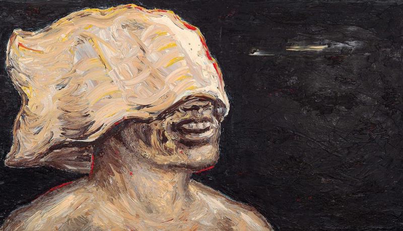 Peter Booth - Laughing Man with Bag on Head