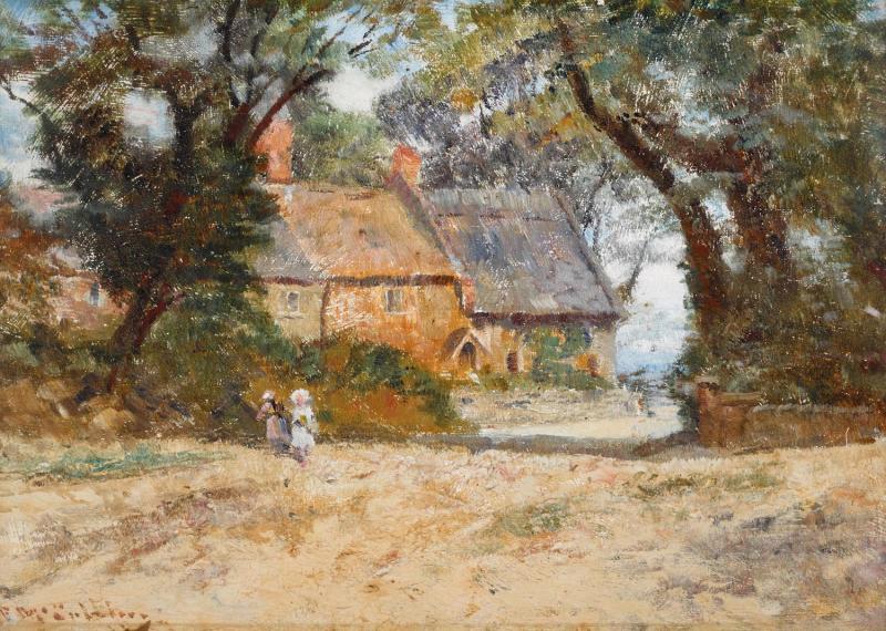 Frederick Mccubbin - Cottage, Trees and Children