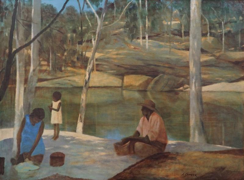 Ray Crooke - Family Resting by River