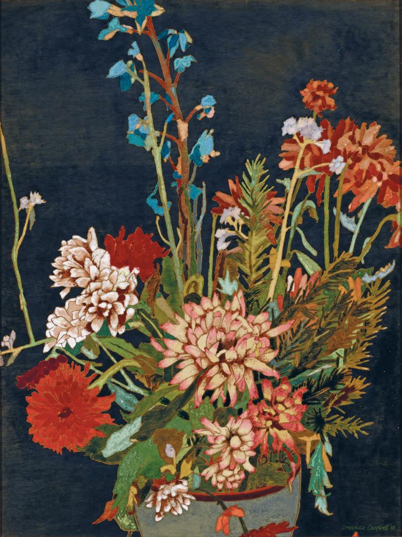 Cressida Campbell - Chrysanthemums (also known as Mixed Bunch)
