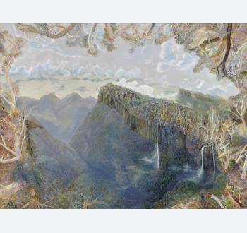 WILLIAM ROBINSON, born 1936, <I>Springbrook Cliffs with Waterfalls</I> 1997. Sold for $355,909 including buyer's premium. 