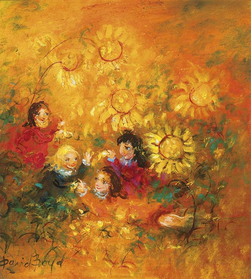 DAVID BOYD - Children with Sunflowers