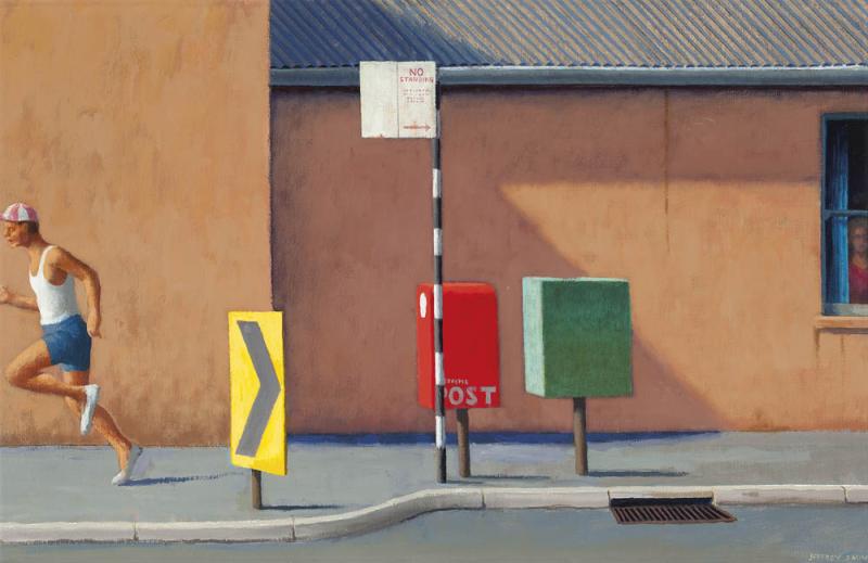 JEFFREY SMART - Jogger in Cathedral Street
