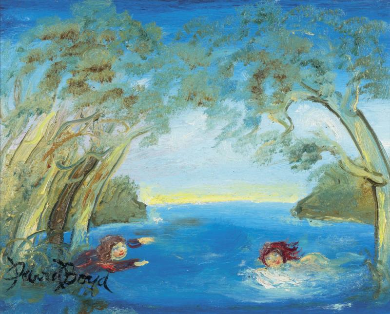 DAVID BOYD - Two Girls Swimming in a Pond