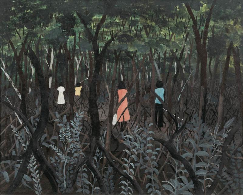 DICK (GOOBALATHELDIN) ROUGHSEY - Untitled (Crabbing in the Mangrove)