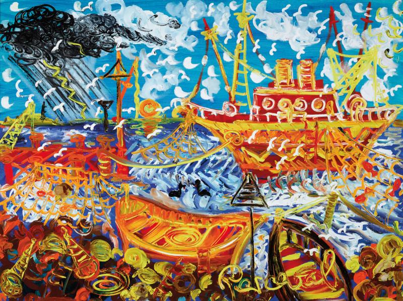 JOHN PERCEVAL - Fishermen and Their Catch, Williamstown