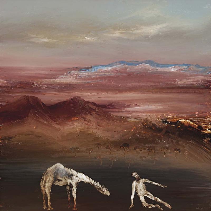 SIDNEY NOLAN - Landscape - Man and Camel