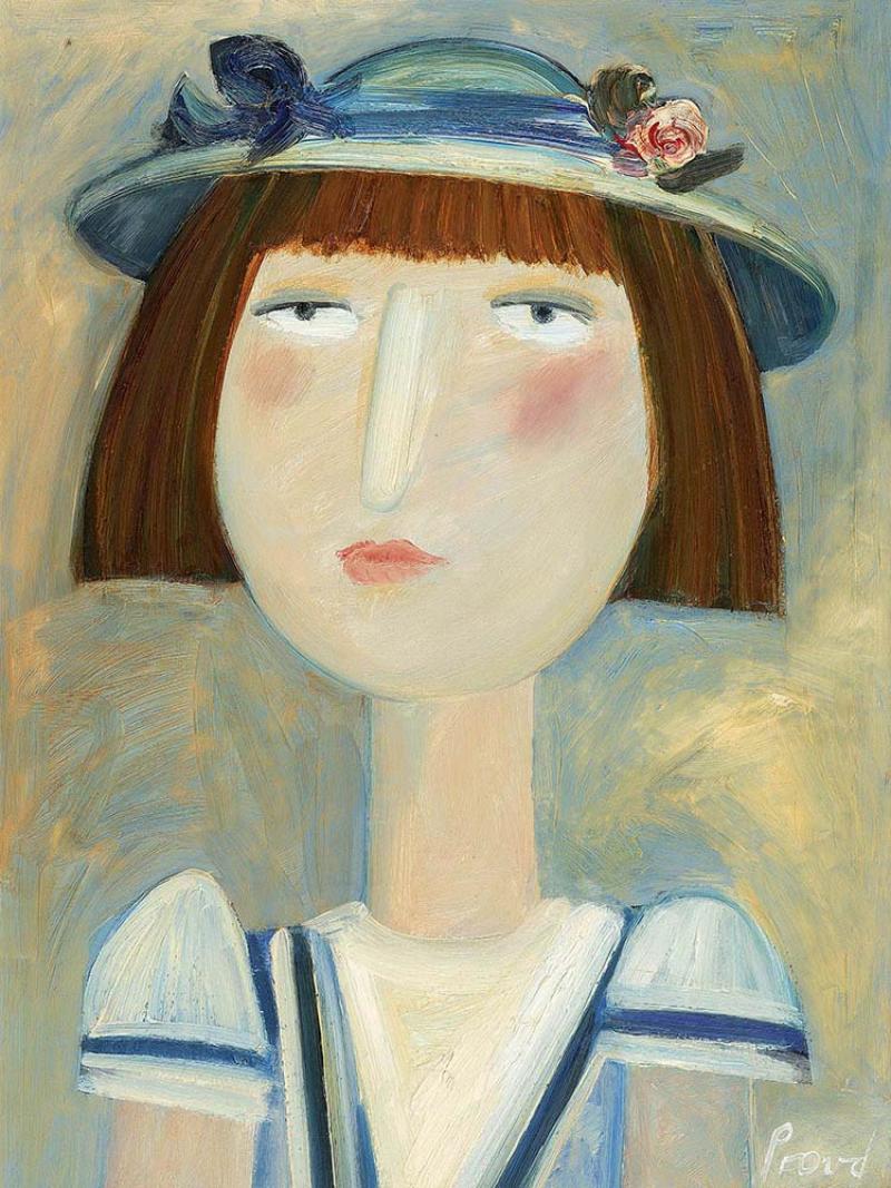 GEOFFREY PROUD - Untitled (Girl with Blue Hat)