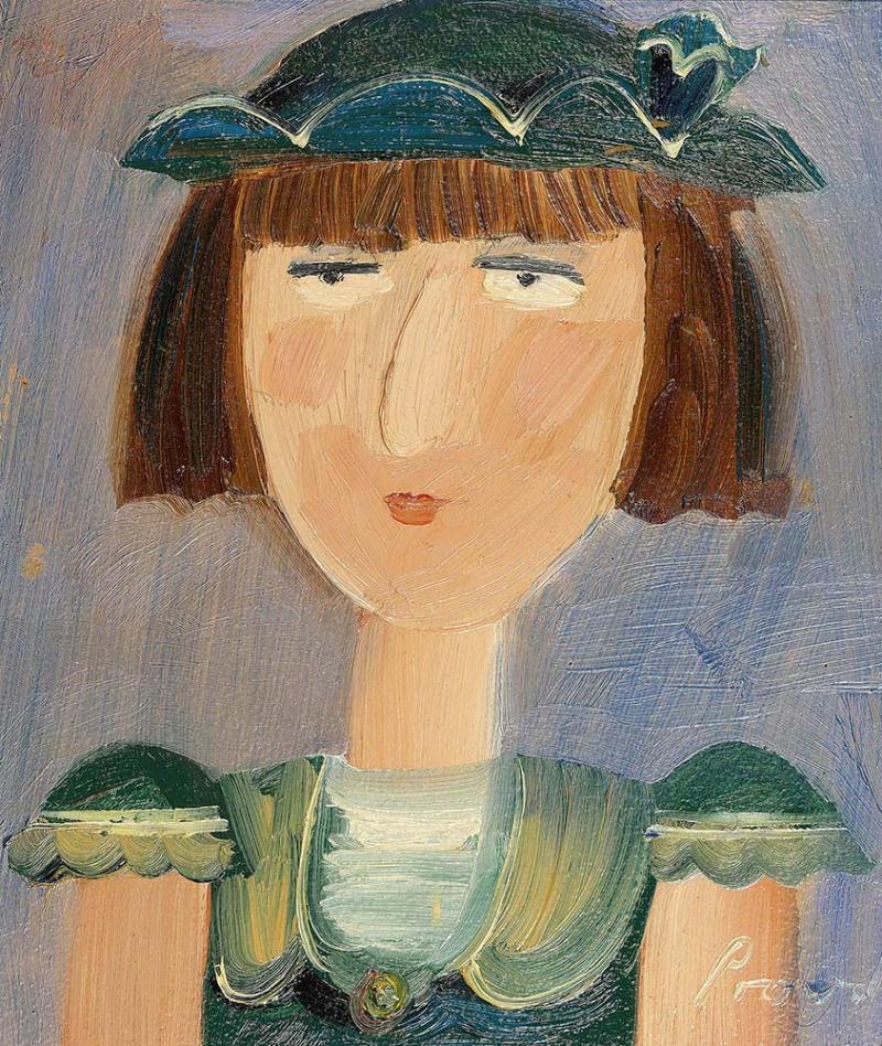 GEOFFREY PROUD - Untitled (Girl with Blue Hat)