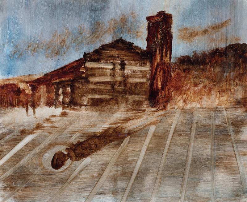 SIDNEY NOLAN - Untitled (Homestead with Figures)