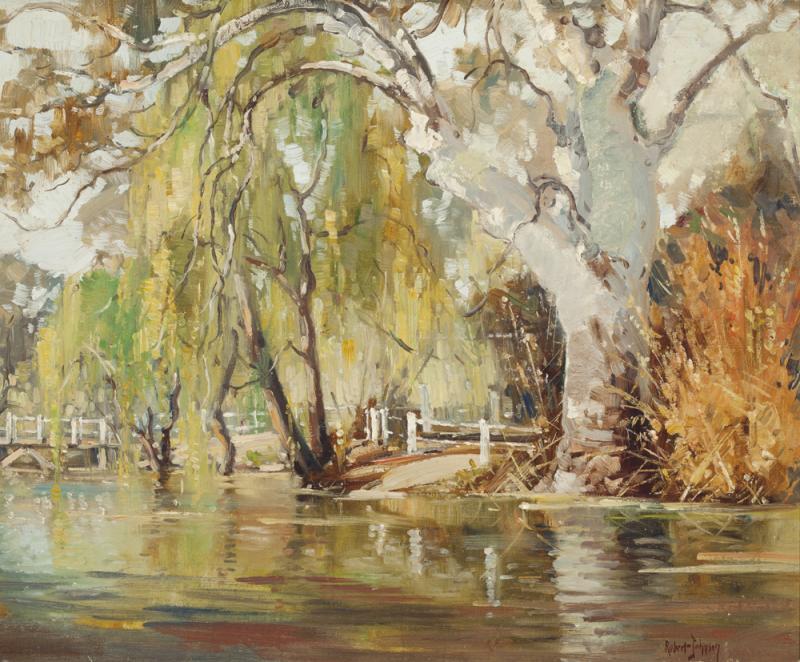 Robert Johnson - Untitled (River Landscape with Willows)