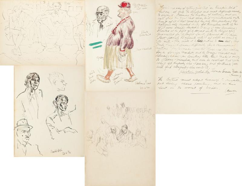 William Dobell - A collection of six notebooks, sketchbooks and newspaper clippings