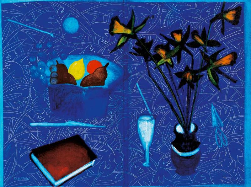 Charles Blackman - Blue Tablecloth