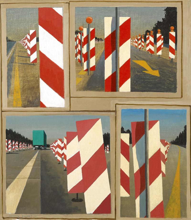 Jeffrey Smart - Panel of Studies for Autobahn in the Black Forest