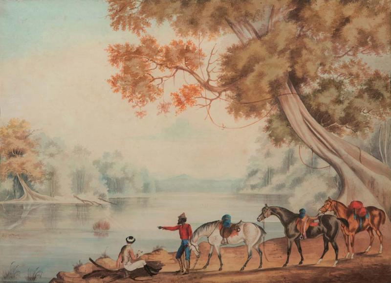 Australian School - Untitled (Exploring Party at a River)
