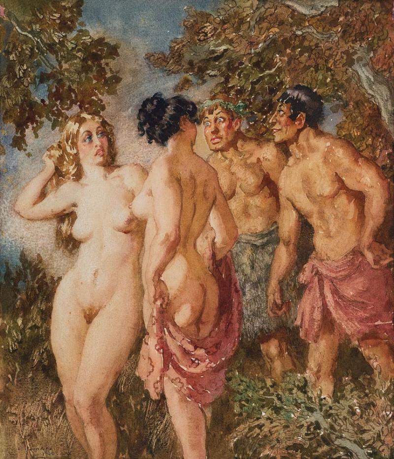 Norman Lindsay - Forest Encounter