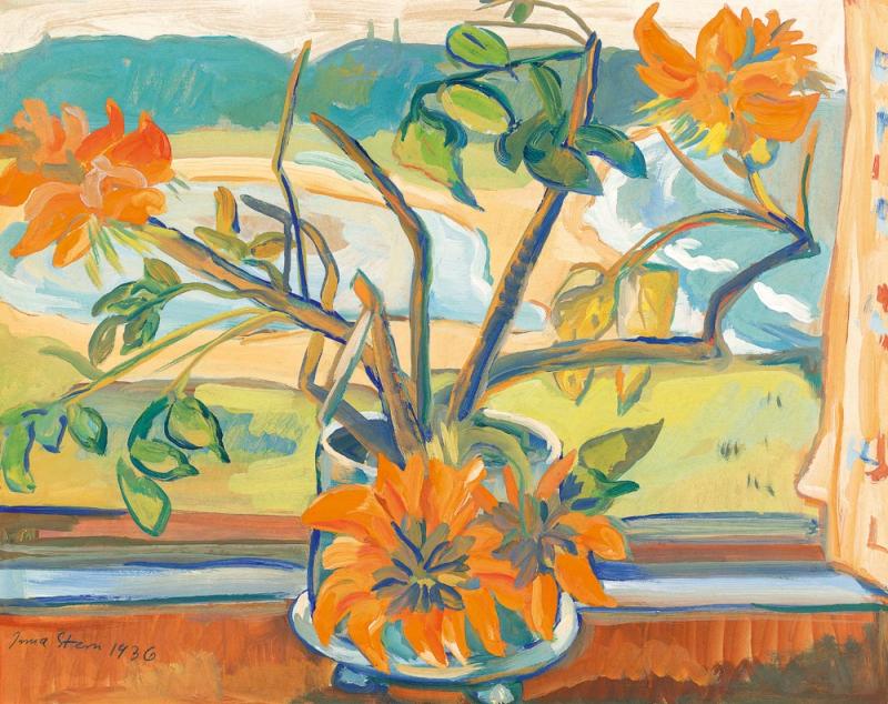 Irma Stern - Flowers and Beach Landscape