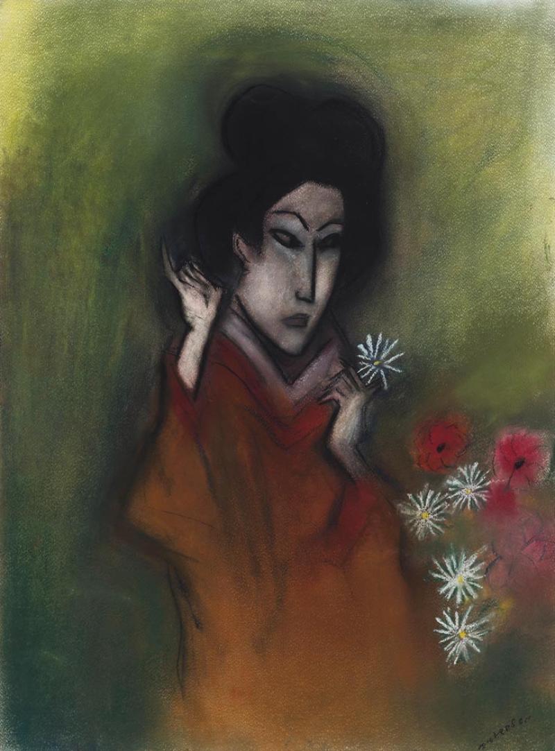 Robert Dickerson - Geisha with Flowers