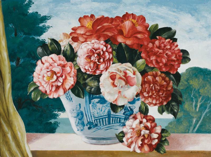 Adrian Feint - Camellias in a Chinese Vase