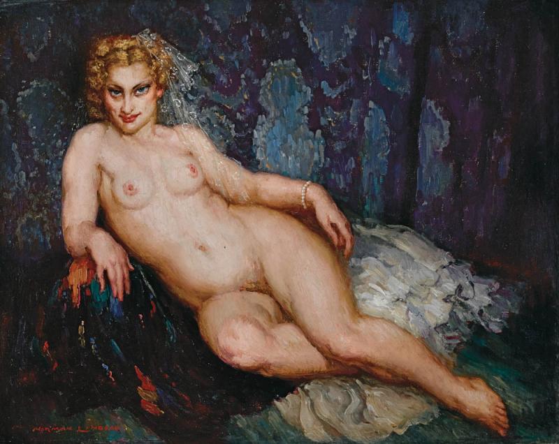 Norman Lindsay - Reclining Nude (also known as The Chaise Lounge)