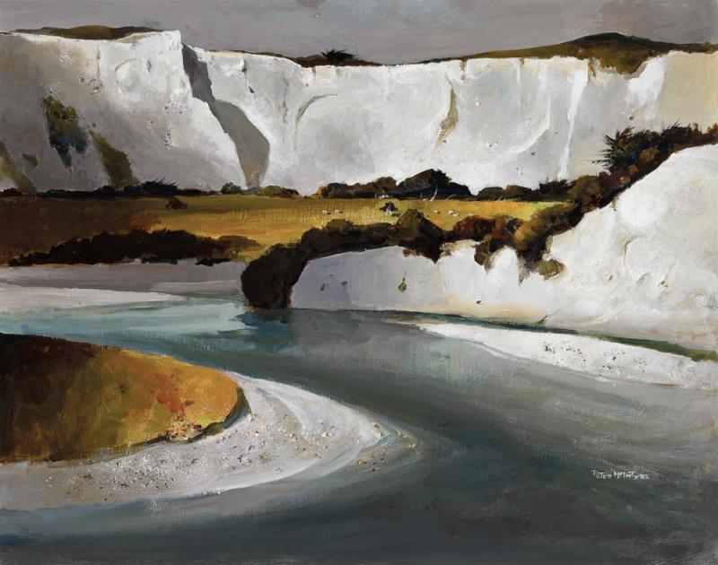 Peter Mcintyre - White Cliffs and Rangitikei River