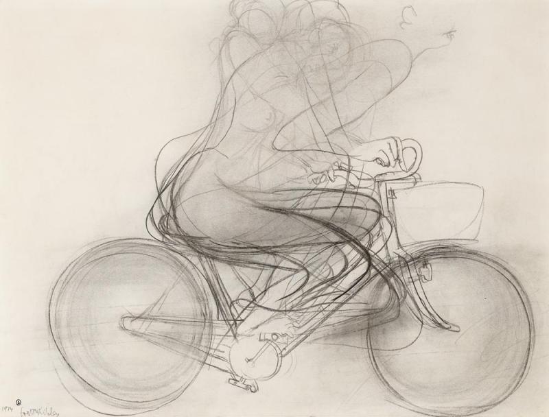 BRETT WHITELEY - Girl Riding a Bicycle