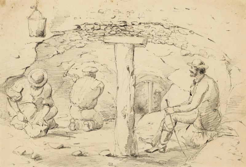 Thomas Balcombe - Study of Three Men in a Mine