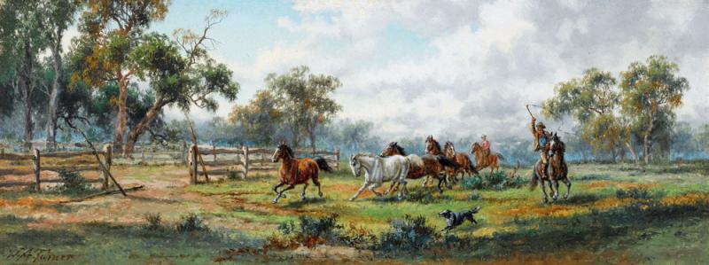James Alfred Turner - Mustering the Horses