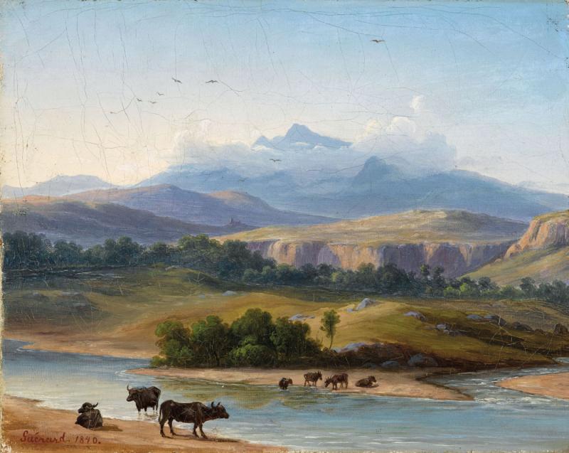 Eugene Von Guerard - Landscape (Sele River near Paestum)