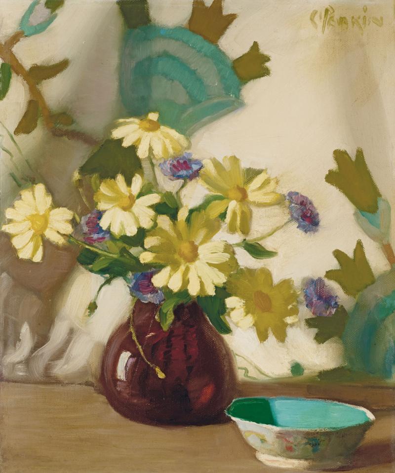 Constance Stokes - Marguerites and Cornflowers