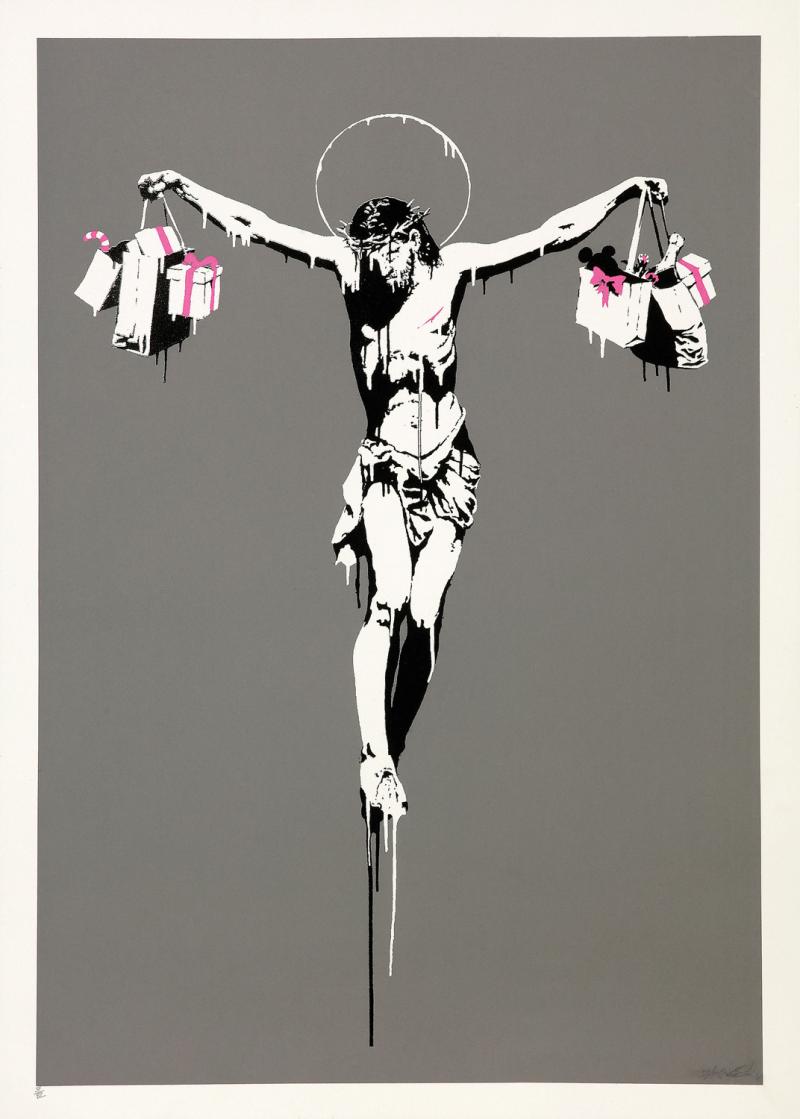 Banksy - Christ with Shopping Bags