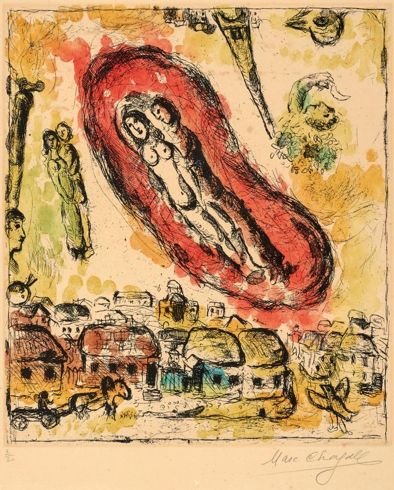 Marc Chagall - Le Nuage aux Amoureux