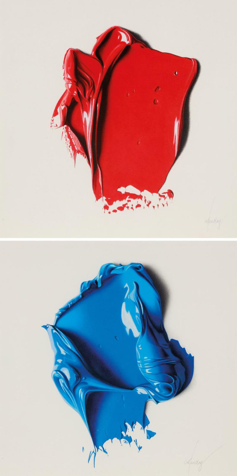 Cj Hendry - (i) Red Paint Swatch (Small); (ii) Blue Paint Swatch (Small)