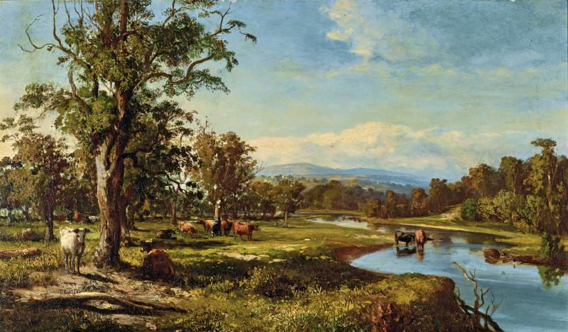 Louis Buvelot - Emu Creek near Terrinallum, Darlington, Victoria