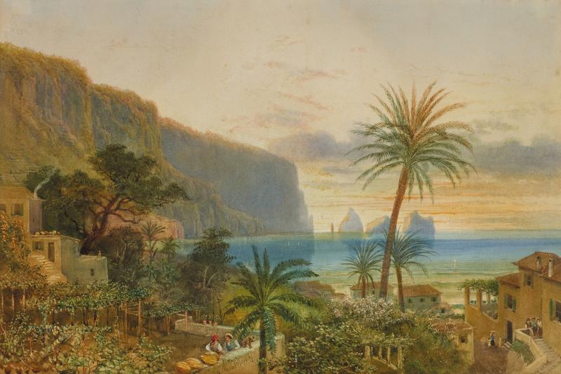 Nicholas Chevalier - View of the Faraglioni, Capri