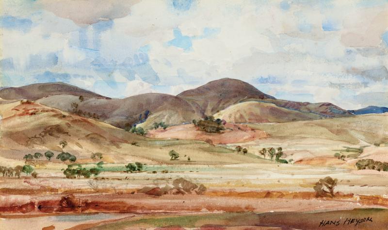 Hans Heysen - Foothills of the Arkabas (Flinders Ranges)