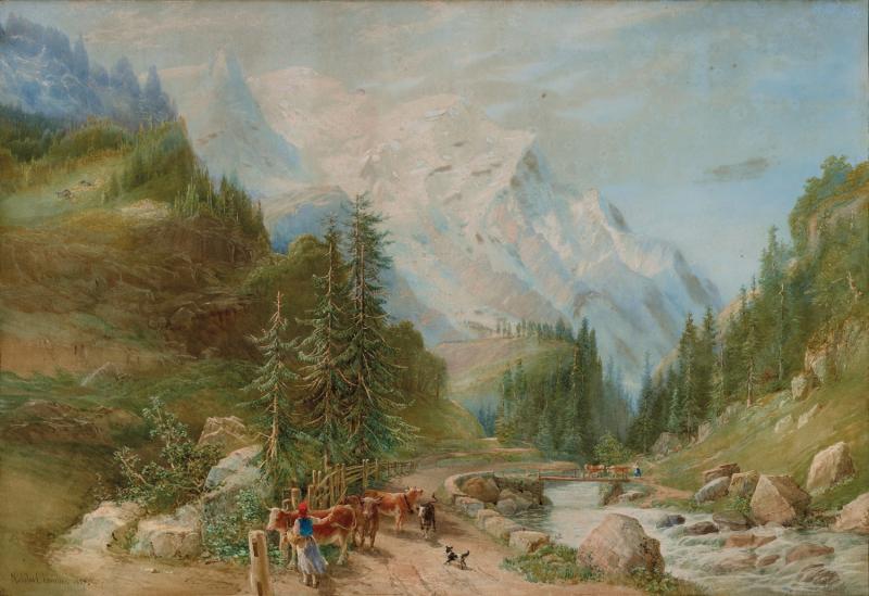 Nicholas Chevalier - Alpine Scene