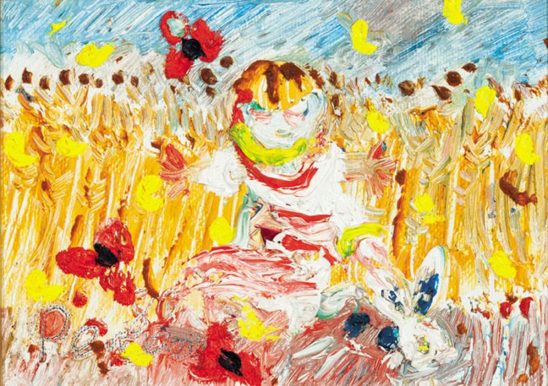 JOHN PERCEVAL - Boy with Rabbit in a Wheatfield