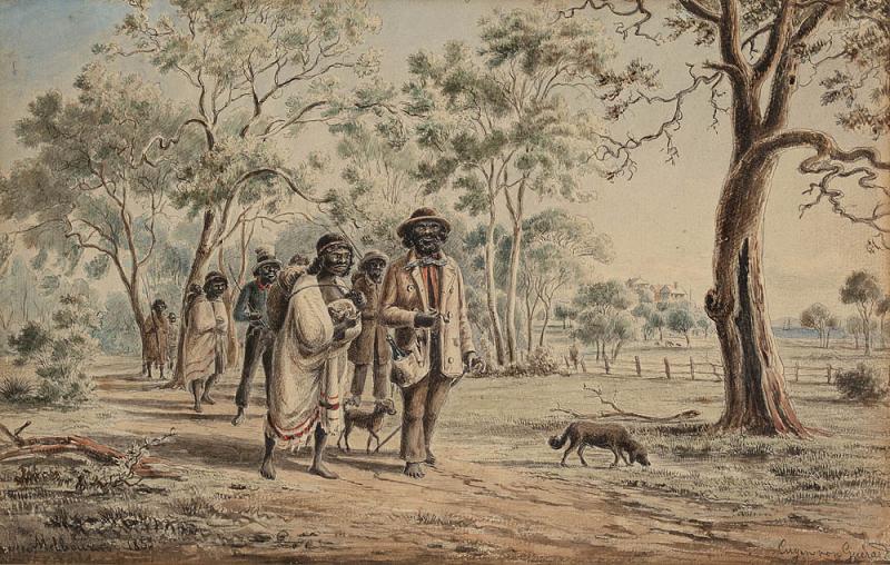 EUGENE VON GUÉRARD - Aborigines outside Melbourne