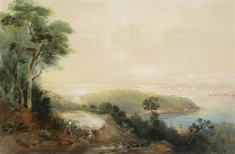 CONRAD MARTENS - View of Sydney from the North Shore