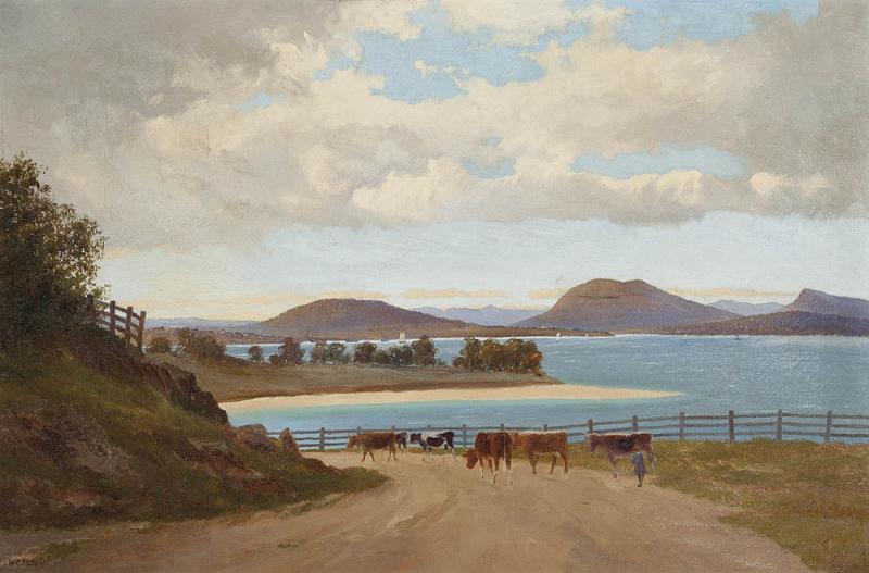 WILLIAM CHARLES PIGUENIT - The Derwent from Brown's River Road