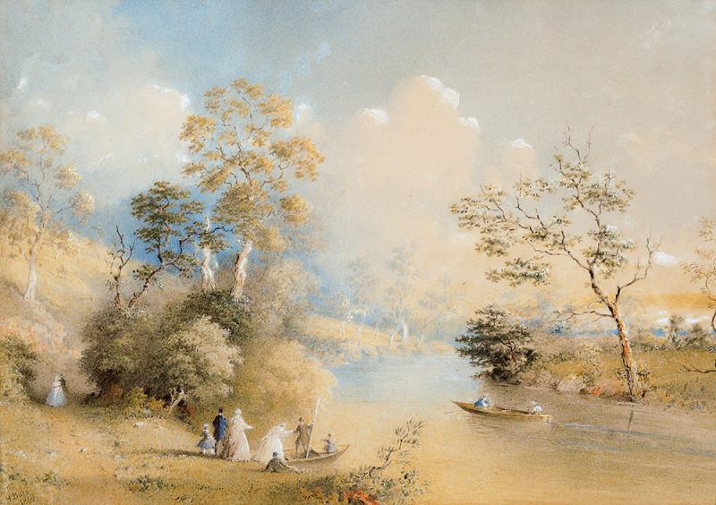 HENRY BURN - A Social Occasion while Boating on the Yarra