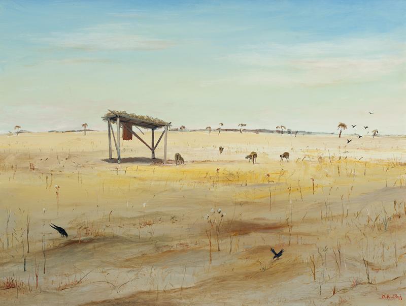 ARTHUR BOYD - Sheep Shelter Wimmera Landscape  