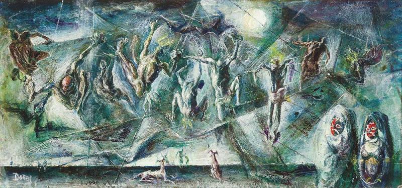 WILLIAM DOBELL - Trapping the Flying Fox, New Guinea