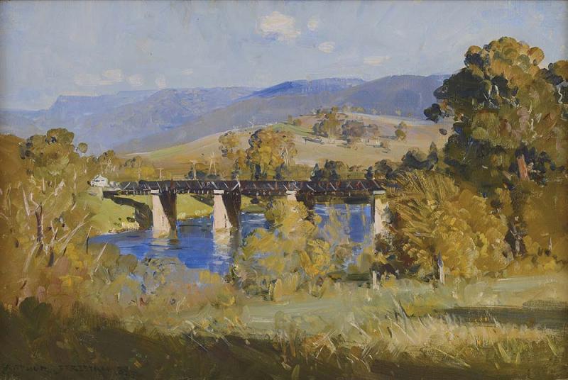 ARTHUR STREETON - Bridge in New Norfolk, Tasmania